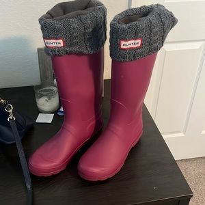 Purple hunter boots